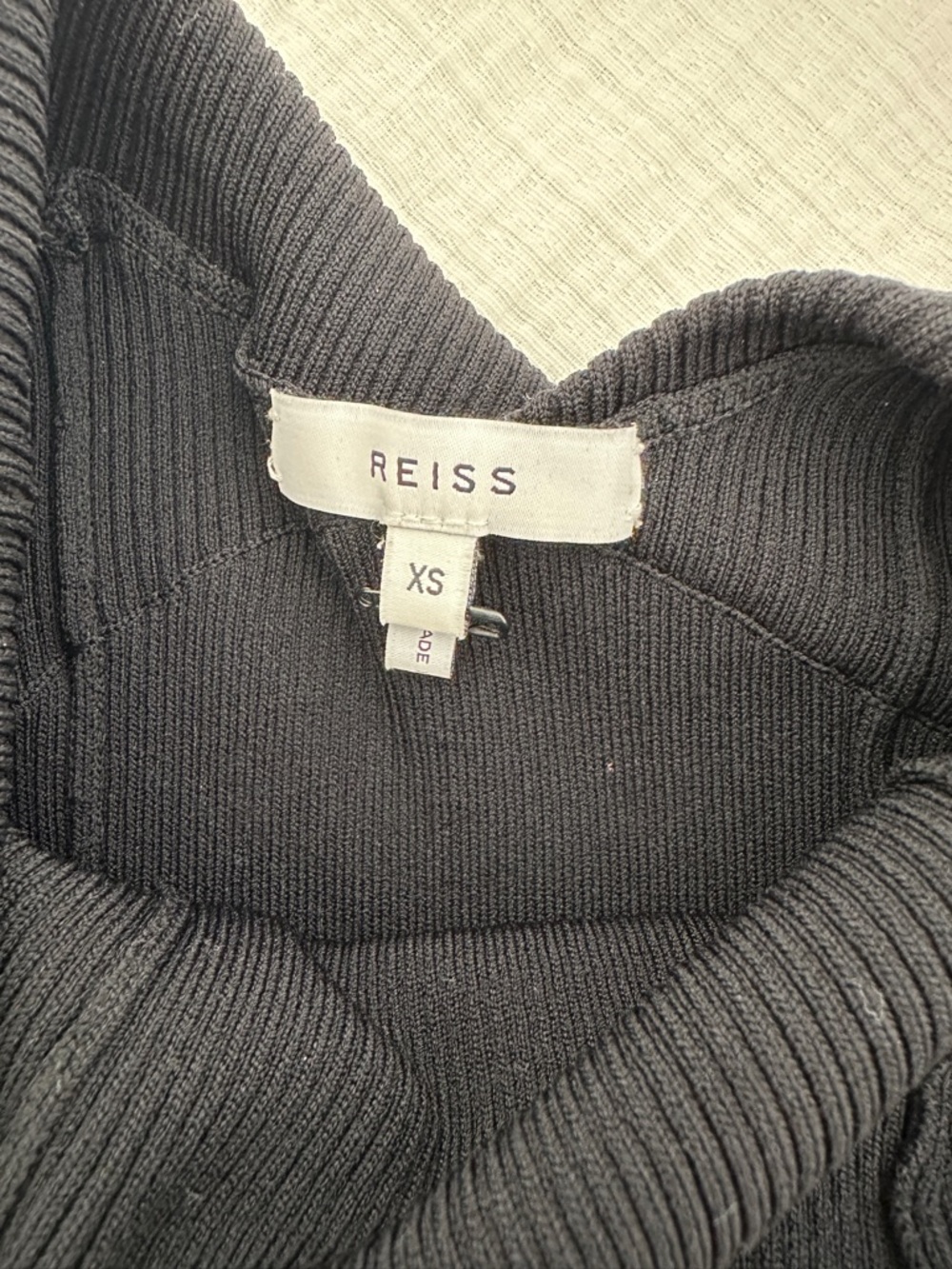 Reiss Black Off-Shoulder Fit & Flare Dress - Picture 7 of 8